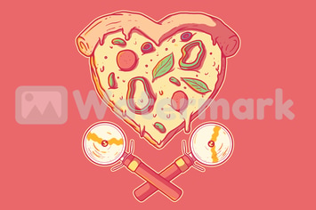 Heart shape pizza