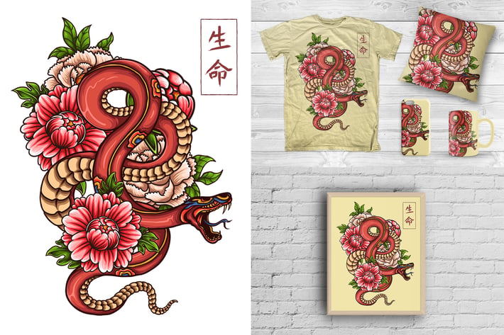 Japanese Snake Tattoo