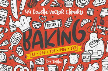 Baking Doodle Vector Clipart