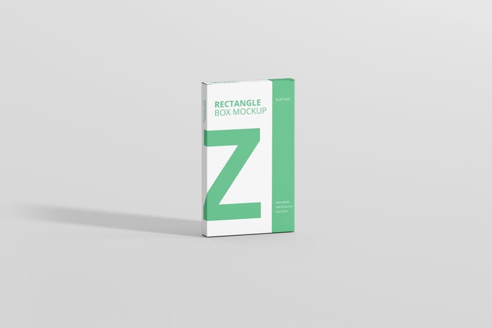 Box Mockup - Medium Size Flat Rectangle