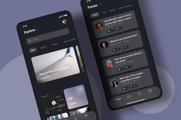 Feed and forum - Dark Mode (iOS)
