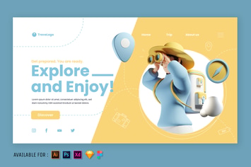 a Woman Seeking for an Adventure - 3D Illustration