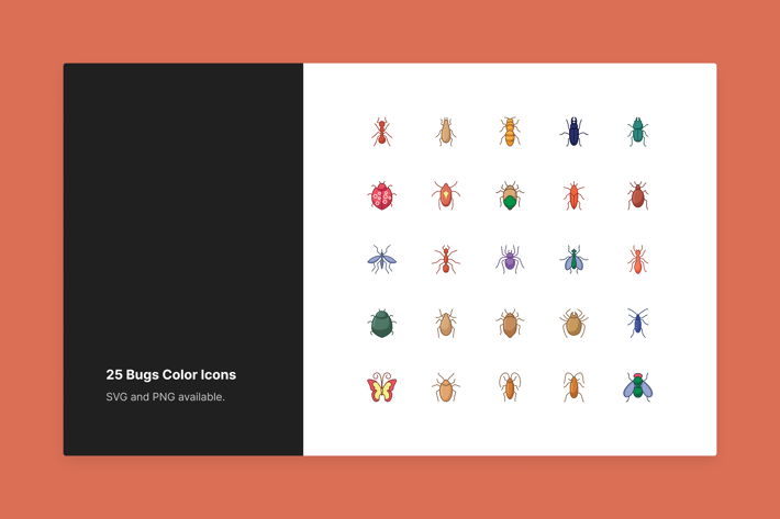 Bugs Icon Set - Color Style