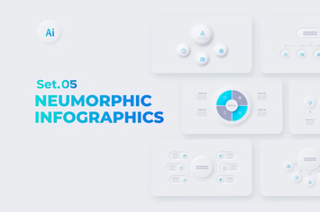 Neumorphic Infographics Set 05