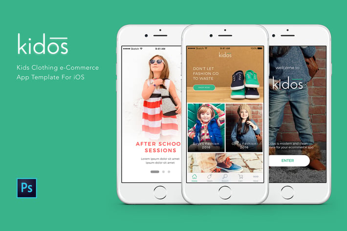 Kidos Kids Clothing e-Commerce PSD