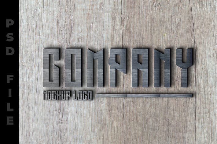 Logo Mockup in Wood Texture