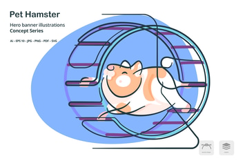 Pet Hamster Vector Illustration