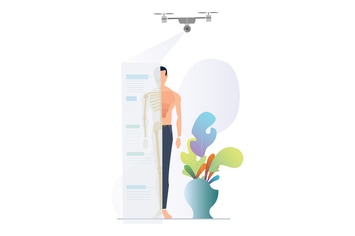 Medical Analysis with Drones Illustration