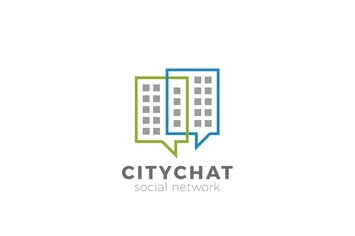 Logo Real Estate Chat Forum Social Buildings