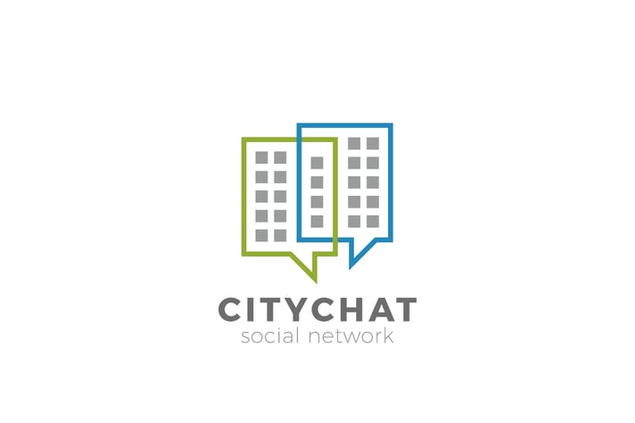 Logo Real Estate Chat Forum Social Buildings