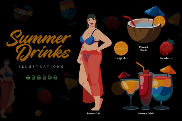 Summer Drinks - Illustrations
