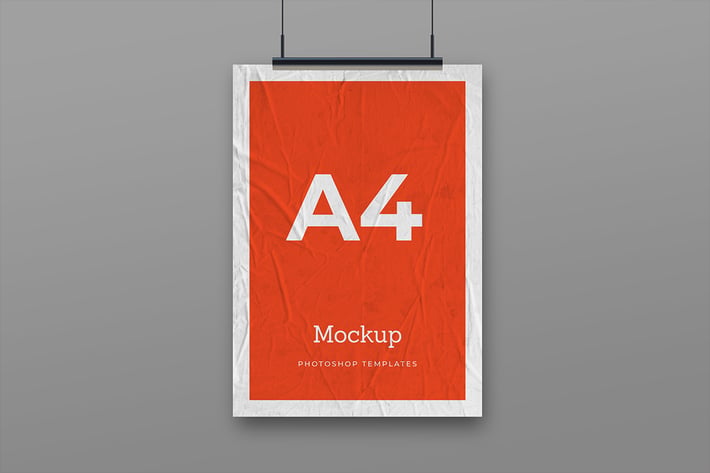 Wrinkled Poster Mockup Vol.2