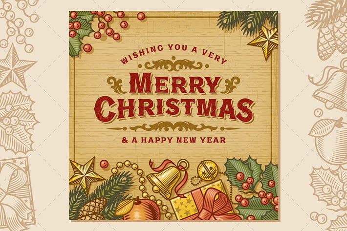 Merry Christmas Vintage Card
