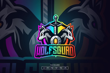 Wolf squad esport logo template