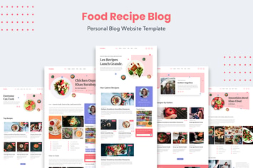 Food Recipe Personal Blog Website Template