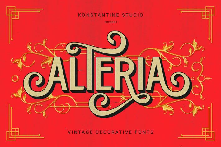 Alteria - Vintage Ornamental Fonts