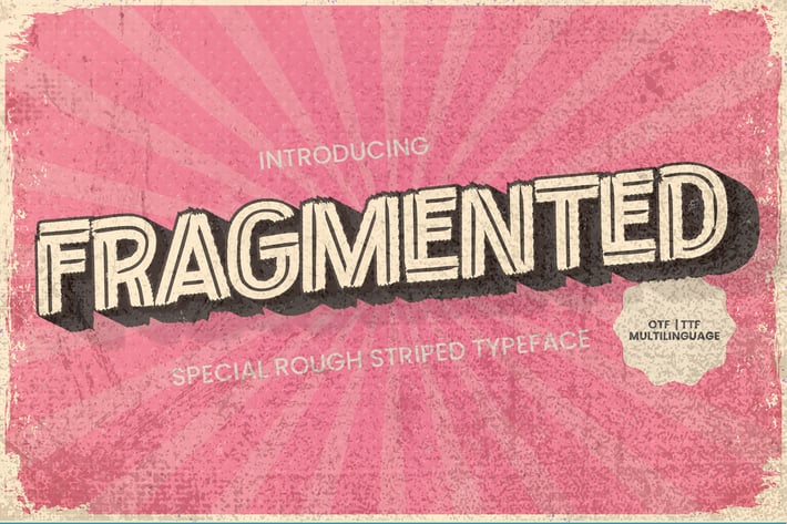 Fragmented - Special Rough Striped Typeface