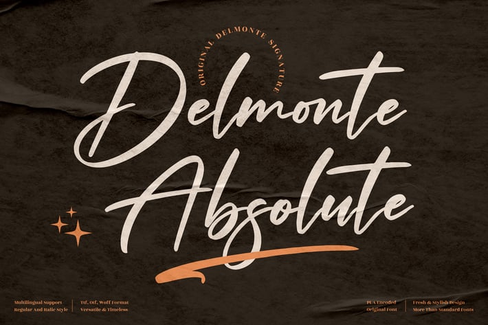 Delmonte Absolute Signature Font