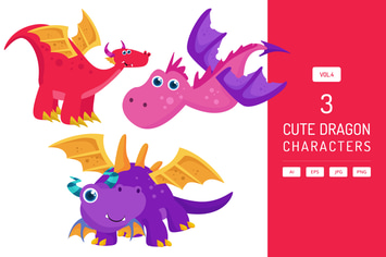 Cute Dragon Characters Vol.4
