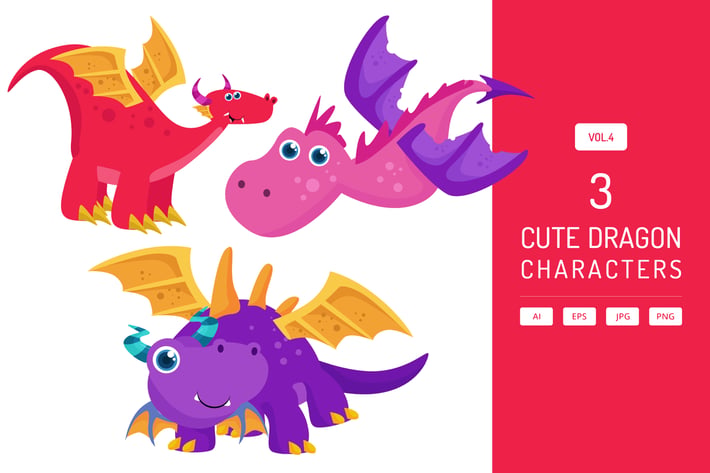 Cute Dragon Characters Vol.4