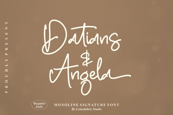 Datians Angela Monoline Signature Font