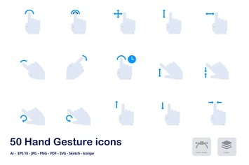 Hand Gestures Accent Duo Tone Flat Icons