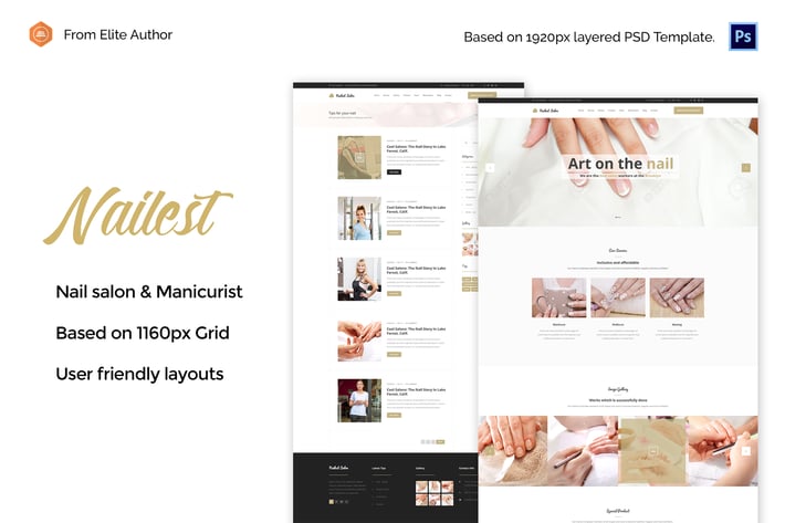 Nail salon - Manicurist PSD Template
