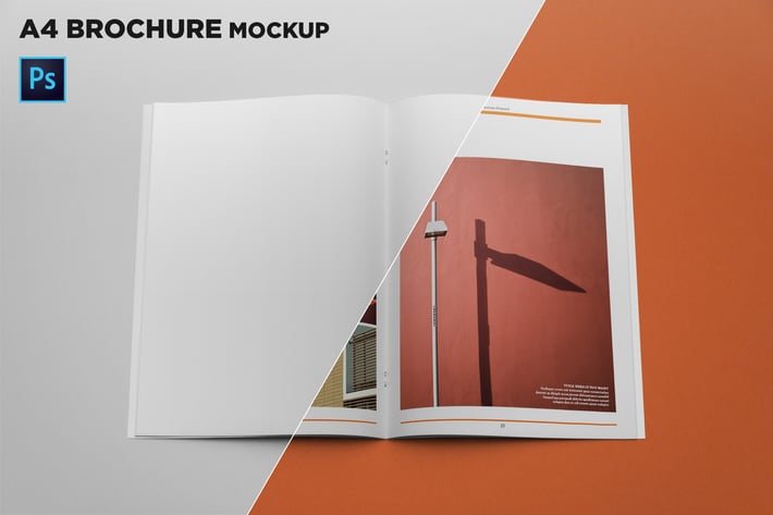A4 Brochure Mockup Top View