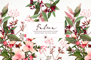 Felice - watercolor floral set 