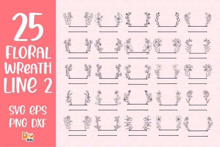 25 Floral Wreath Line Part 2