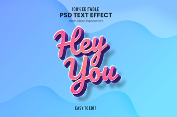 Hey You - Playful 3D PSD Text Effect
