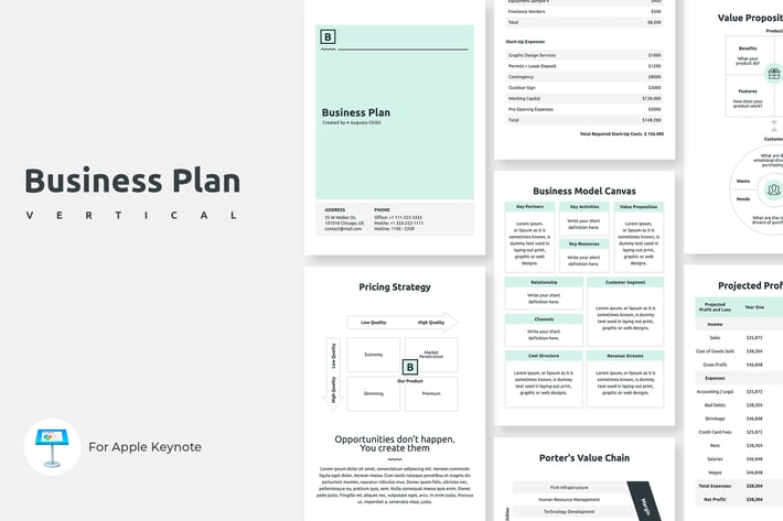 Business Plan Vertical Keynote Template