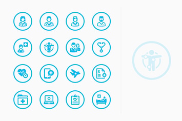 Medical Services Icons Set 2 - Blue Circles