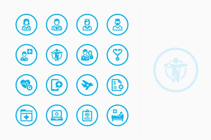 Medical Services Icons Set 2 - Blue Circles