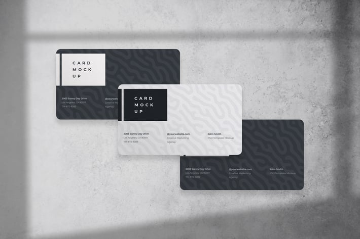 Business Card Mockup with Round Corners Template
