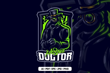 Plague Doctor Mascot Logo Template