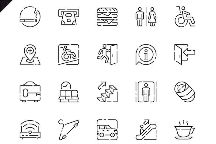 Simple Set Public Navigation Line Icons