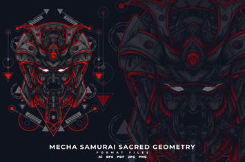 MECHA SAMURAI SACRED GEOMETRY