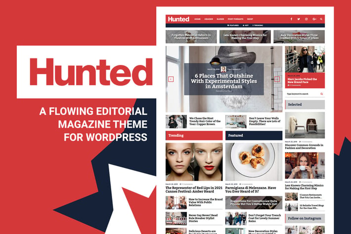 Hunted - Editorial Magazine Blog Theme