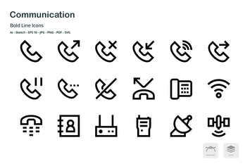 Communication Mini Bold Line Vector icons