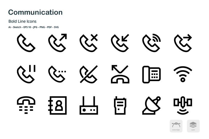 Communication Mini Bold Line Vector icons