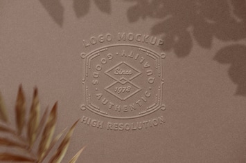 Embossed Logo Mockup with Shadow Overlay