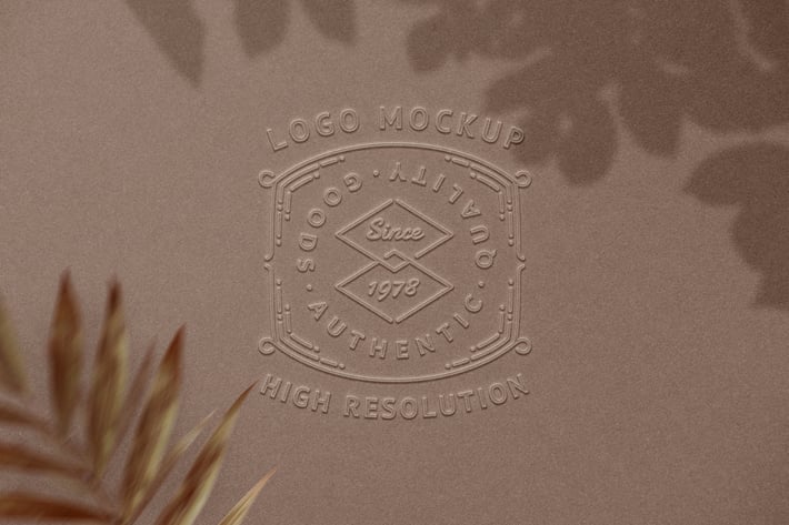 Embossed Logo Mockup with Shadow Overlay