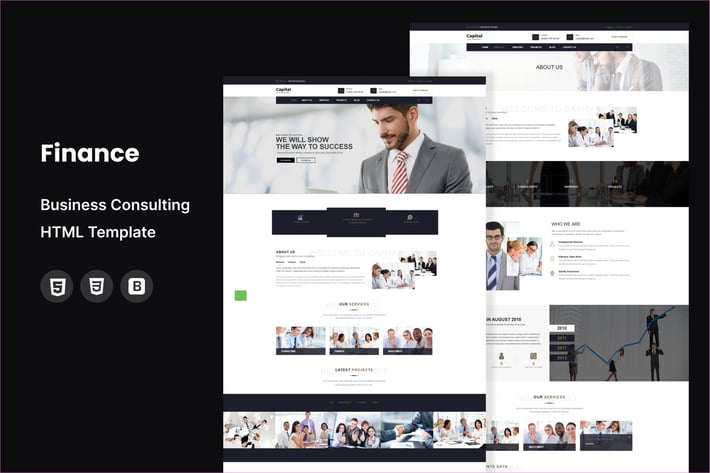 Finance - Business Consulting Services HTML Templa