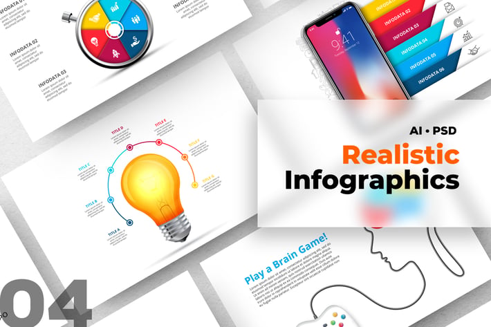 Realistic Infographic  Set 04