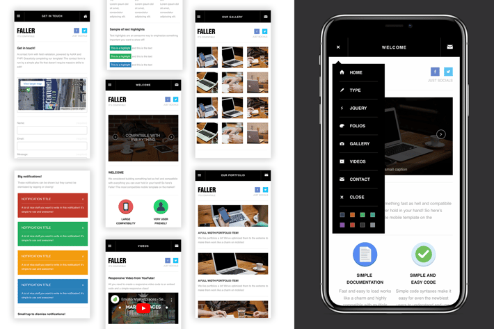 Faller | Creative Mobile Web App Template