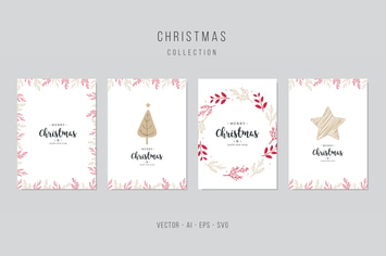 Christmas Vector Card Set. vol.6