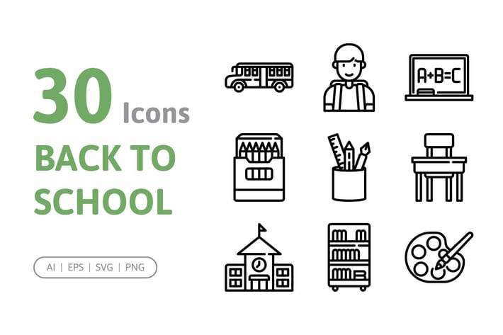 30 Back to School Icons