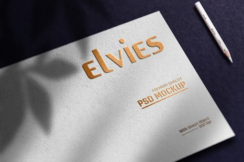 Embossed Gold in Paper - Mockup Logo