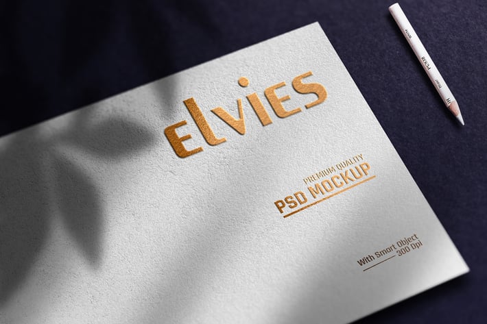 Embossed Gold in Paper - Mockup Logo